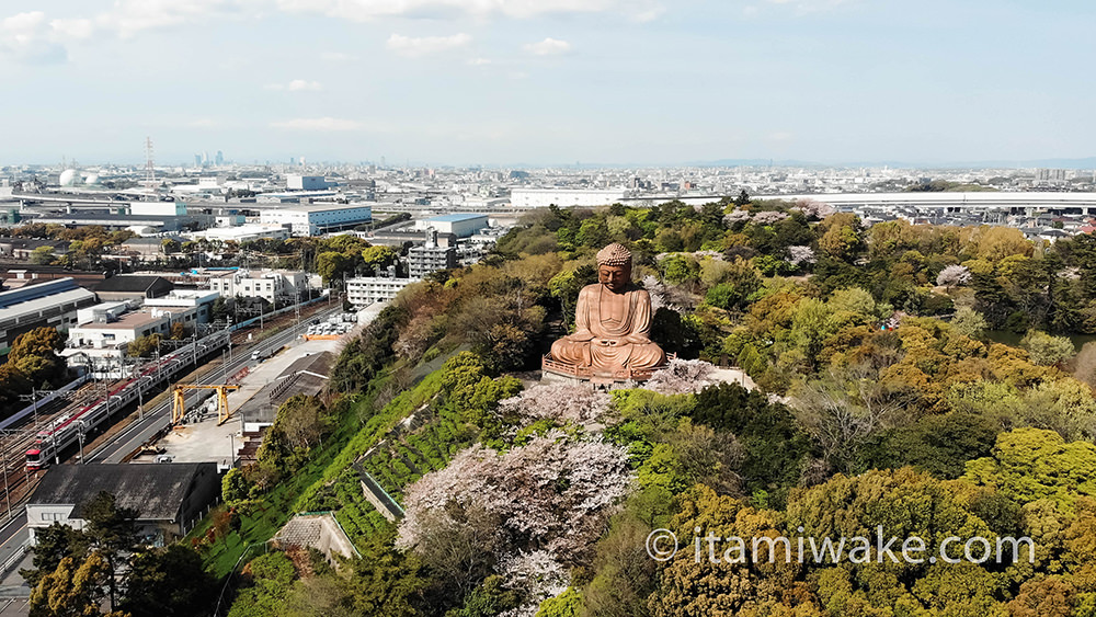 街並みにぽっかり浮かぶ巨大仏