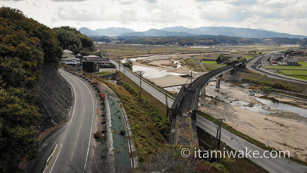 彦山川橋梁跡を空から見てみよう