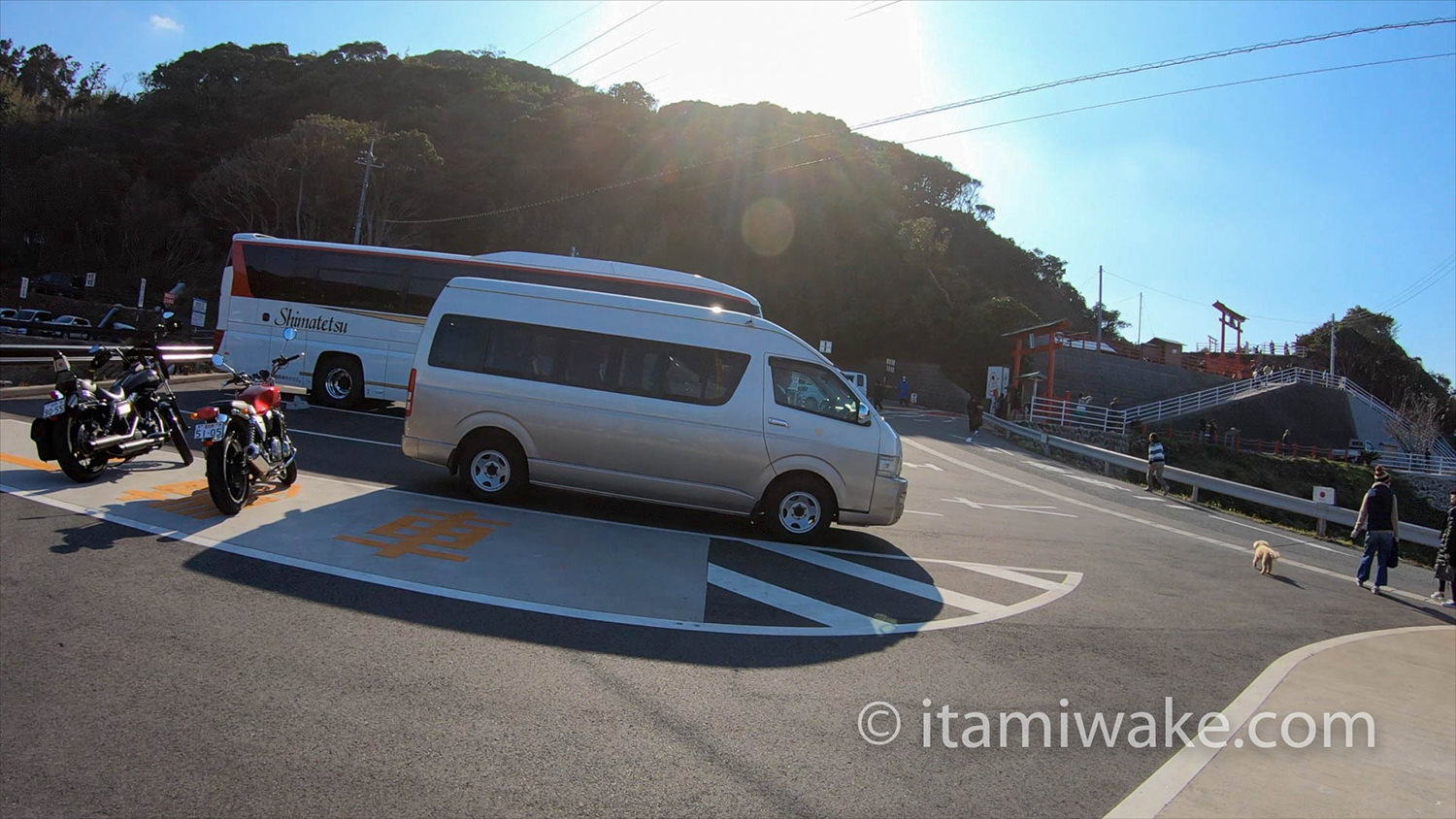 元乃隅神社の駐車場