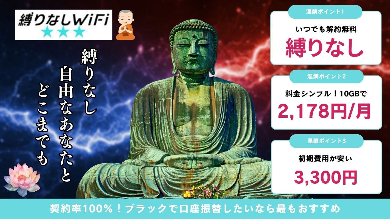 縛りなしWiFiは審査ほぼなし＋口座振替対応で最もおすすめ